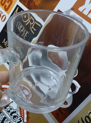 Caneca vidro transparente 325ml