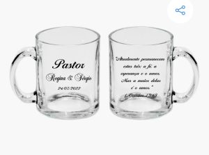 Caneca vidro transparente 325ml