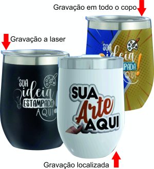 05 Copos cuia térmico em inox 360ml